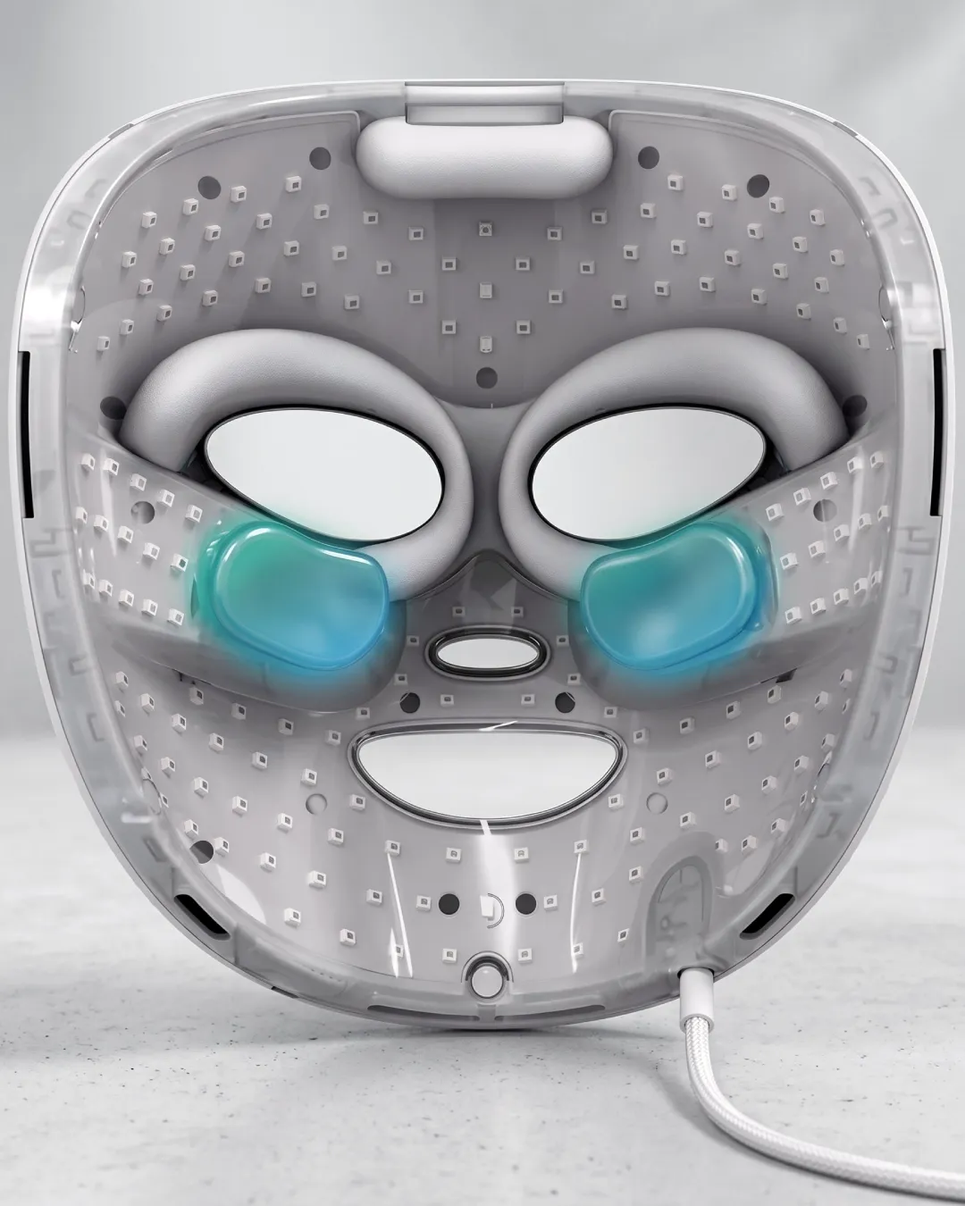 Hautseite der Shark CryoGlow LED-Maske mit den 480 LED-Modulen